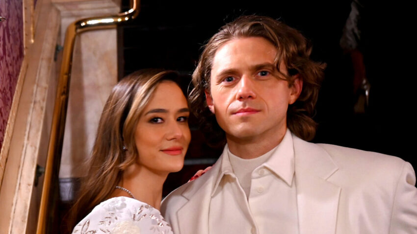 Aaron Tveit and wife Ericka Yang at Tony Awards