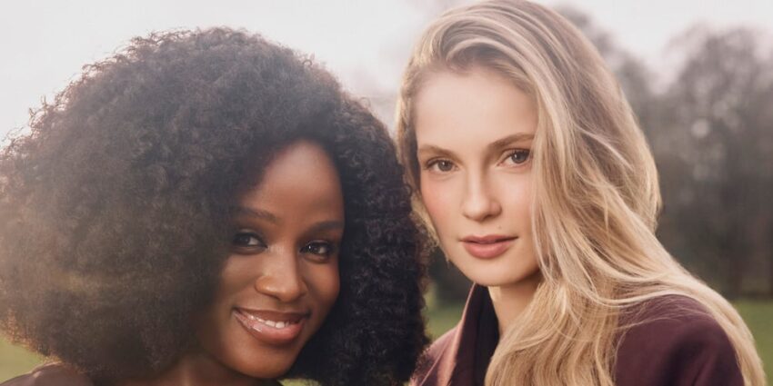Masali Baduza and Florence Hunt in a glamour shot teasing Bridgerton season five