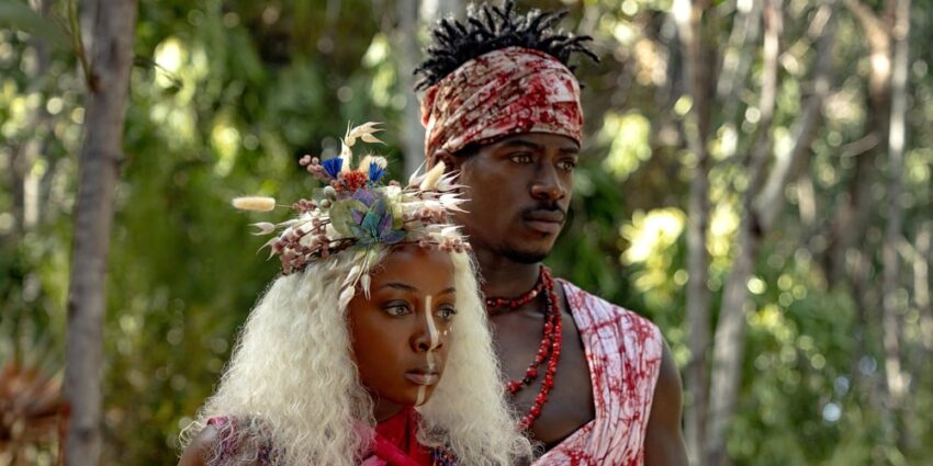 Thuso Mbedu plays Zélie and Damson Idris plays Inan in Children of Blood and Bone still