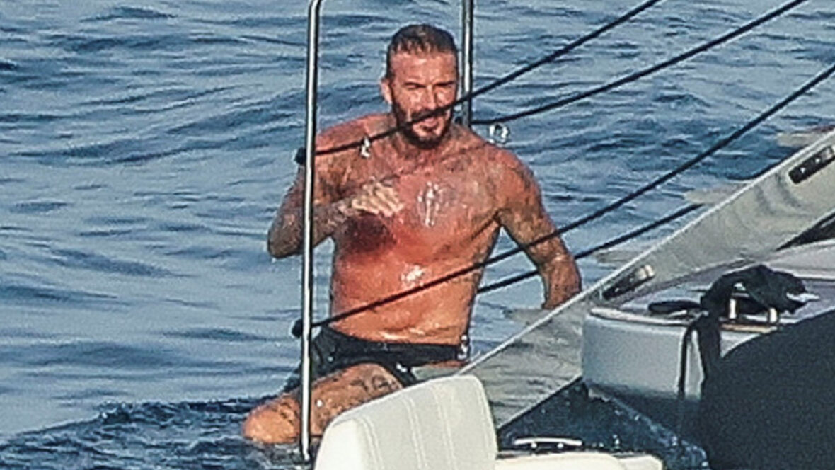 David Beckham vacations in Ibiza