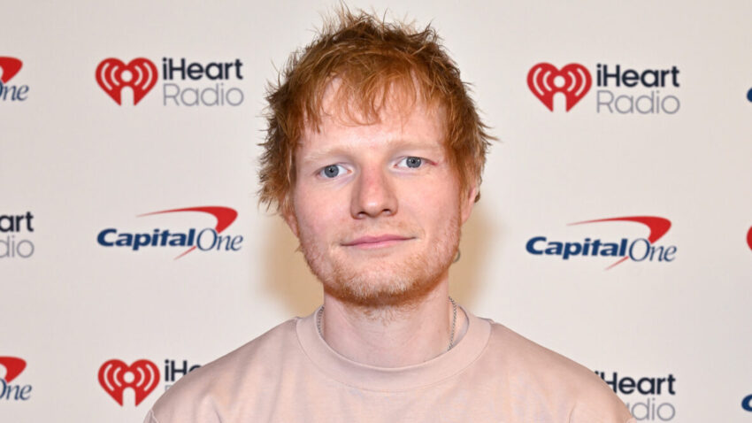 Ed Sheeran poses for a photo at an iHeartRadio Jingle Ball show