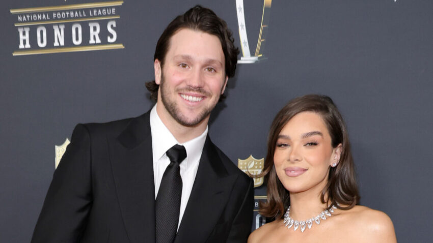 Josh Allen Hailee Steinfeld Step and repeat