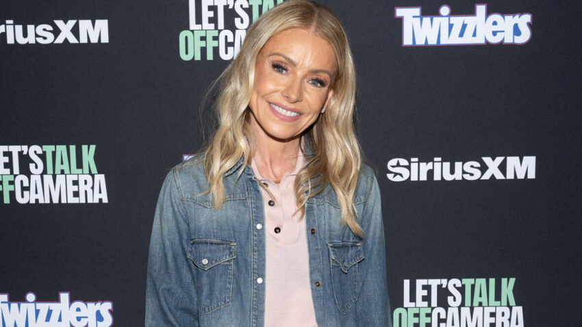 Kelly Ripa wears a jean jacket to attend Let