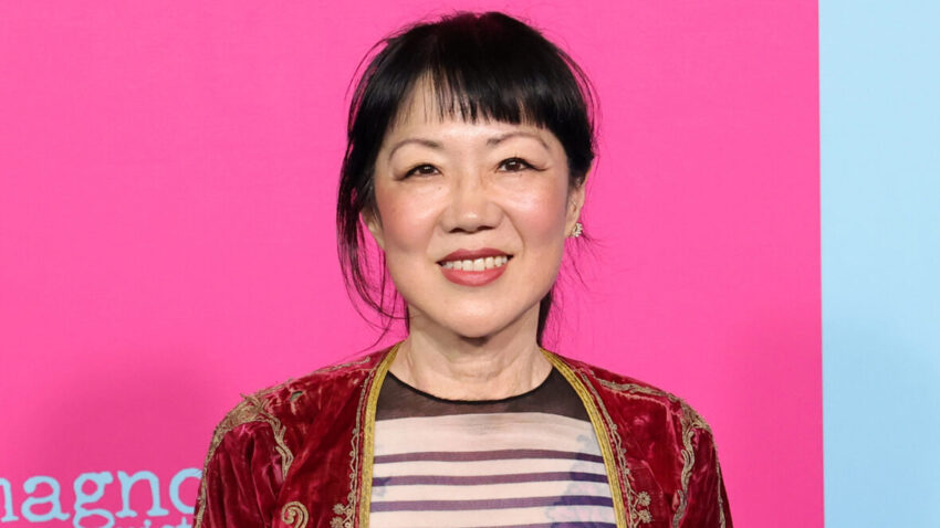 Margaret Cho smiles while posing at the I Want Your Sex premiere